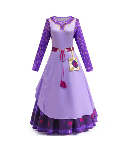 Women Purple Long Dress Maid Princess Halloween Costume