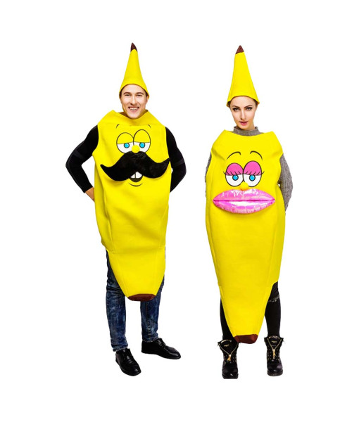Adult Couple Funny Banana Overalls Halloween Stage Costume