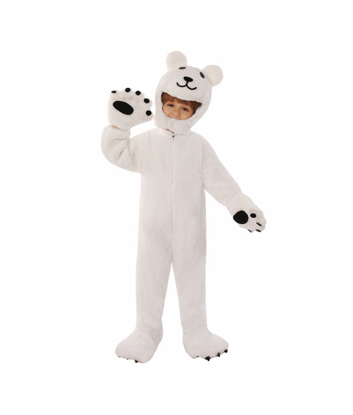 Kids Children Animal White Bear Onesie Pajamas Halloween Costume