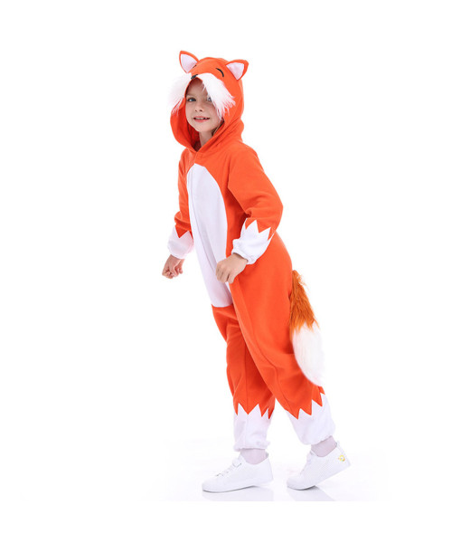 Kids Children Fox Animal Pajamas Comfy Onesie Halloween Stage Costume