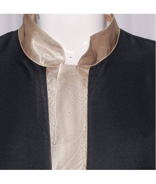 Men Medieval Black Gilded Robe Halloween Stage Performance Costume