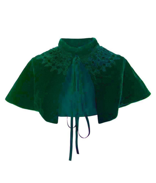 Women 18th Century Victorian Short Cape with Lace Shawl Halloween Costume