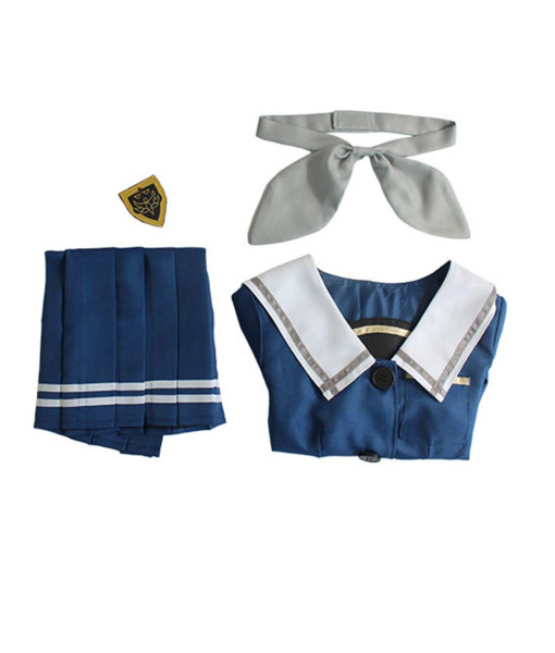 Women Blue Sailor Skirt School Uniform JK Girl Halloween Costume