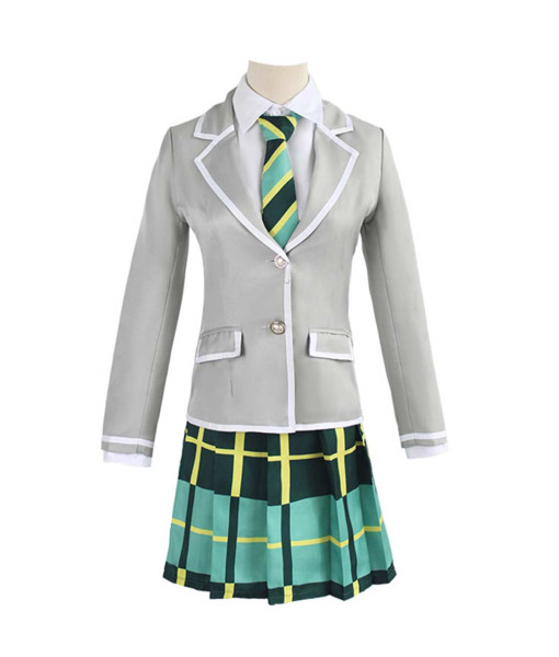 Women Grey Suit Green Skirt Anime School Uniform JK Girl Halloween Costume