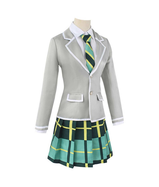 Women Grey Suit Green Skirt Anime School Uniform JK Girl Halloween Costume