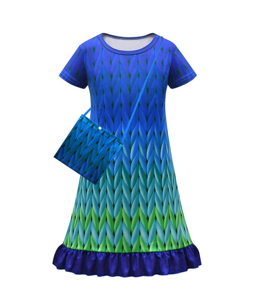 Fairy Green Gradient Color Ruffle Dress Fantasy Kids Halloween Costume