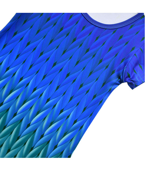 Fairy Green Gradient Color Ruffle Dress Fantasy Kids Halloween Costume