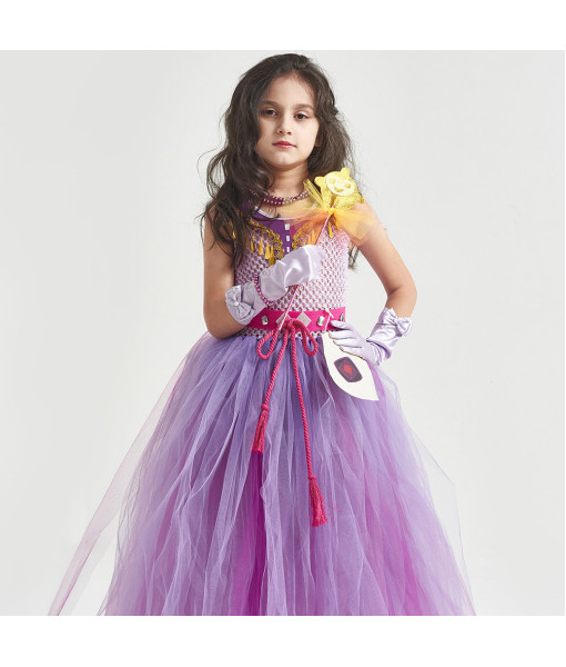 Princess Girl Purple Mesh Dress Halloween Costume