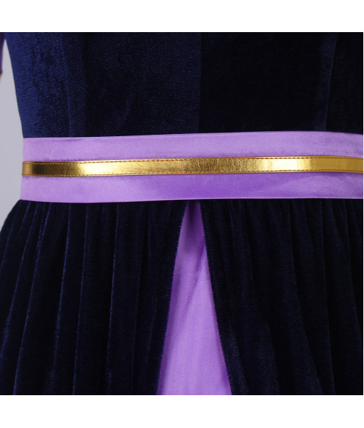 Women 18th Century Victorian Style Formal Purple Long Dress Halloween Costume