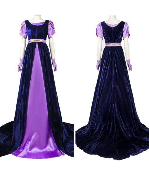 Women 18th Century Victorian Style Formal Purple Long Dress Halloween Costume