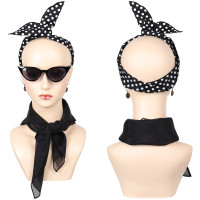 Vintage Scarf Black Dot Sunglasses 2Pcs Set Halloween Costume Accessories