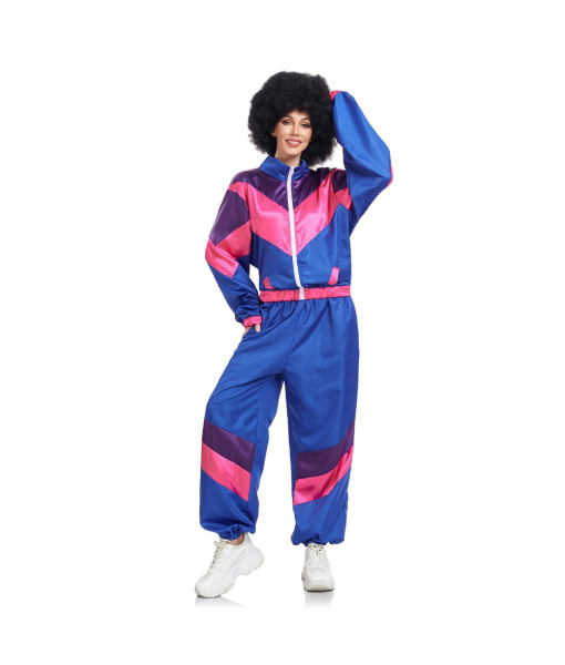 1980s Hip Hop Pink Strip Tracksuit Women Halloween Costume