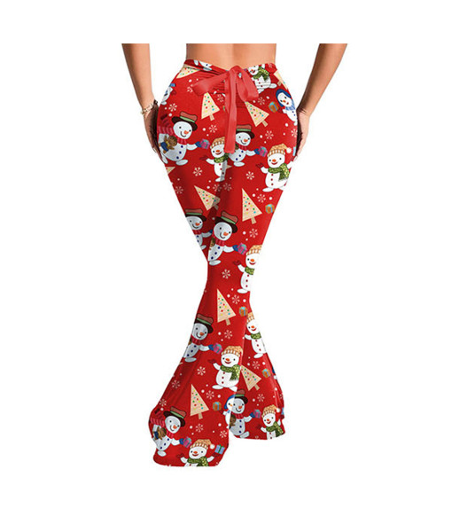 1980s Vintage Printed Flower Flared Pants Women Halloween Costume