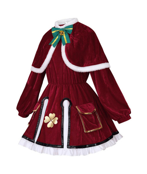 Women Red Velvet Lolita Dress Halloween Christmas Costume