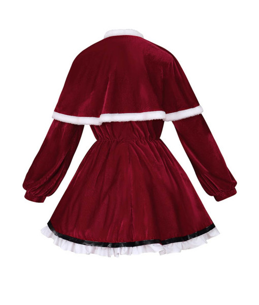 Women Red Velvet Lolita Dress Halloween Christmas Costume