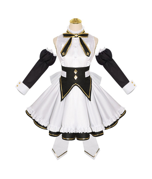 Women White French Maid Dress Lolita Halloween Costume