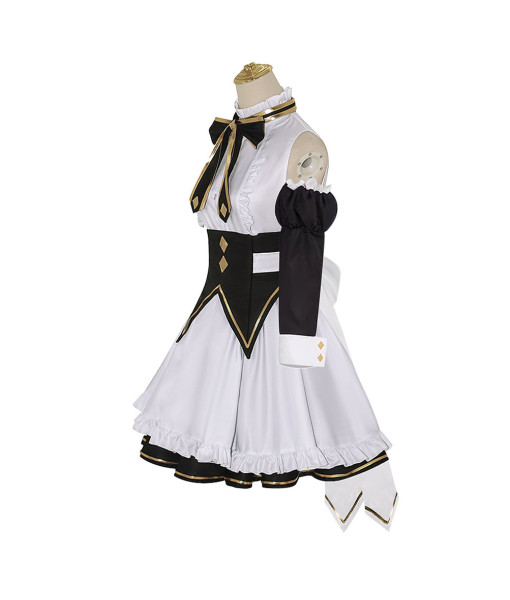 Women White French Maid Dress Lolita Halloween Costume