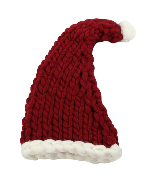 Adult Christmas Hand-woven Wool Thick Yarn Hat Long Tail Christmas Costume Accessories