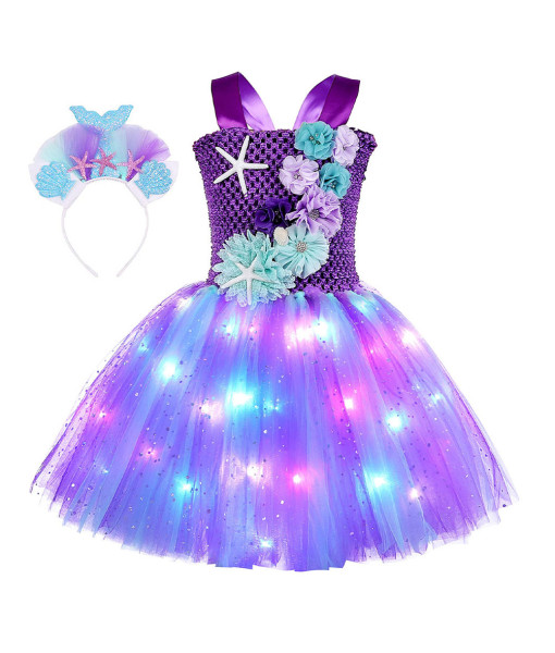 Kids Children Girl Glitter Led Light Tutu Skirt Princess Fantasy Halloween Costume