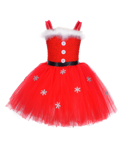 Kids Children Girl Red Tutu Skirt Santa Chirstmas Stage Costume