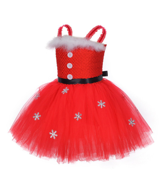 Kids Children Girl Red Tutu Skirt Santa Chirstmas Stage Costume