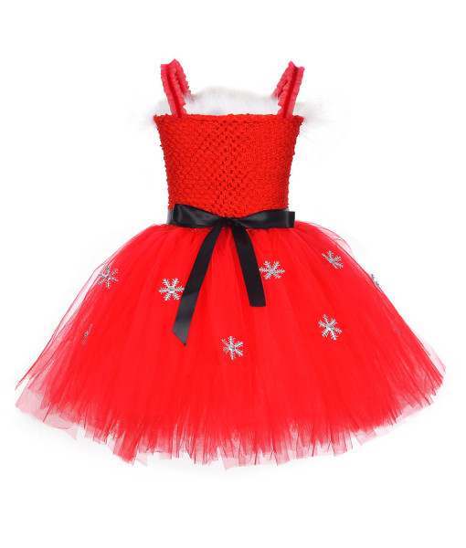 Kids Children Girl Red Tutu Skirt Santa Chirstmas Stage Costume