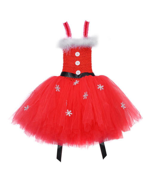 Kids Children Girl Red Tutu Skirt Santa Chirstmas Stage Costume