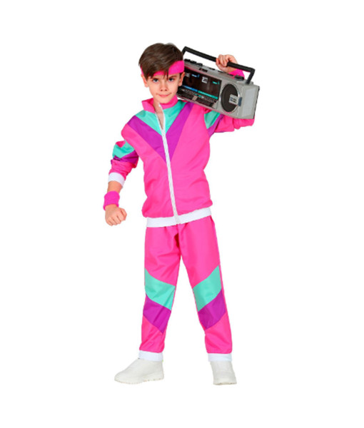 1980s Hip Hop Retro Pink Sportwear Kids Halloween Costume