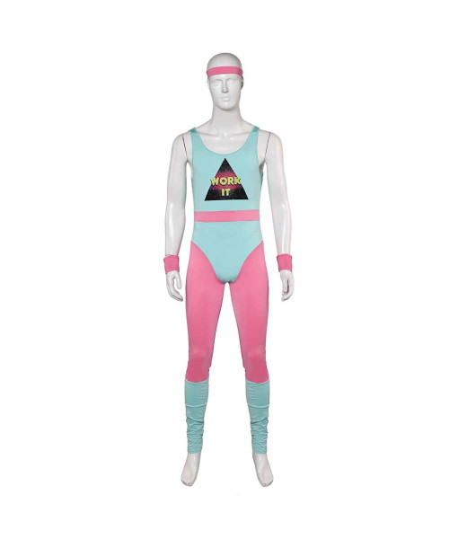 Men 80s Retro Fitness Jumosuit Sportswear Casual Exercise Costumes