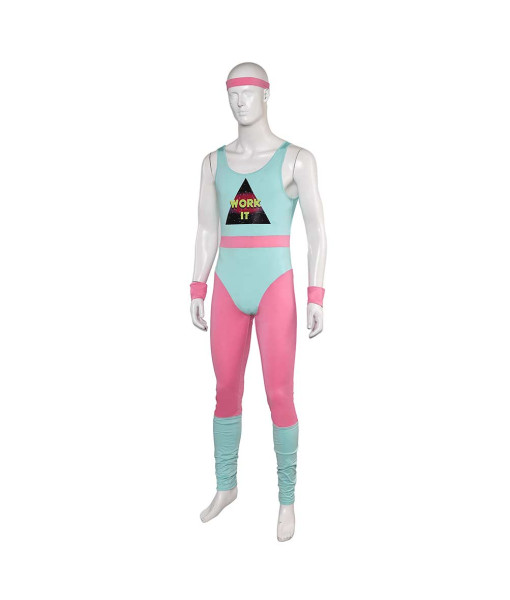 1980s Retro Fitness Jumpsuit Men Halloween Costumes