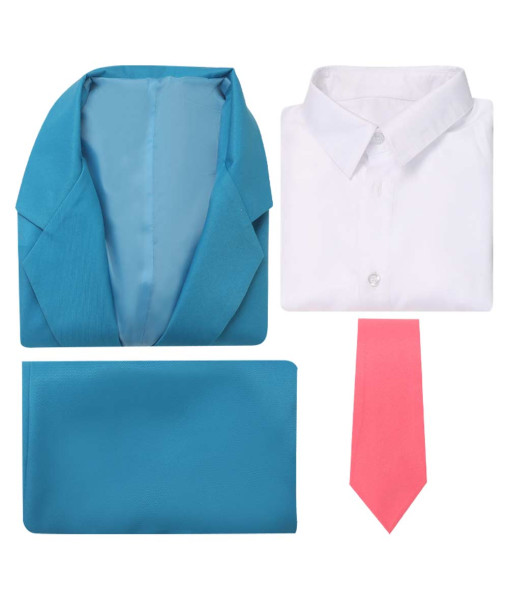 Men Blue Suit School Uniform Halloween Costume