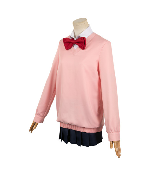 Women Pink Knitted Sweaters School Uniform JK Girl Halloween Costume