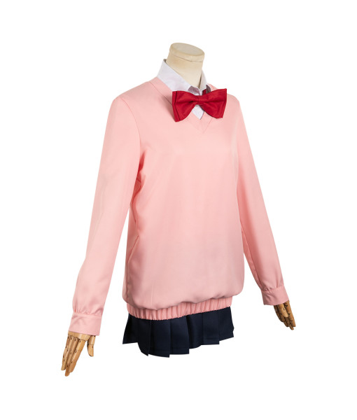 Women Pink Knitted Sweaters School Uniform JK Girl Halloween Costume