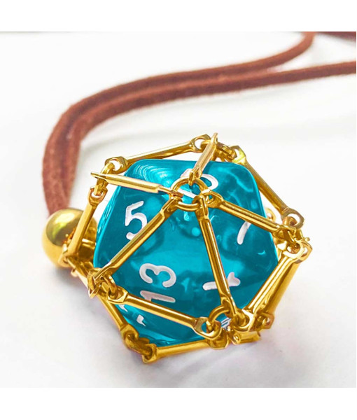 Adult D20 Dice Holder Necklace TRPG Amulet Halloween Costume Accessories