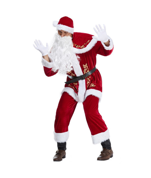 Adult Santa Claus Outfit Fullset Cosplay Chirstmas Costume