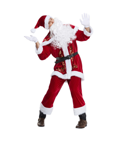 Adult Santa Claus Outfit Fullset Cosplay Chirstmas Costume