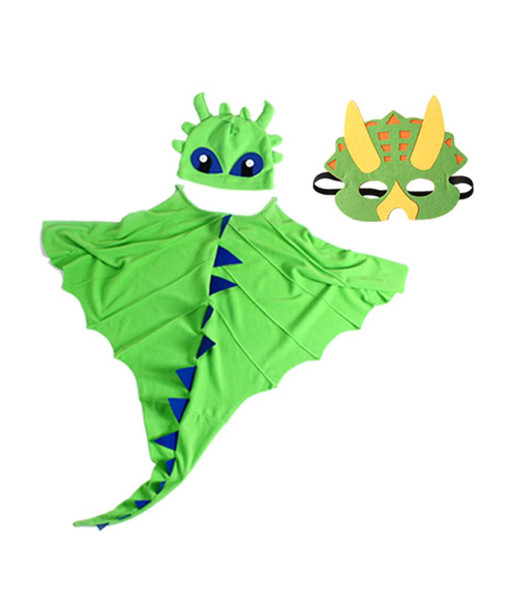 Jurassic Dinosaur Cape Mask Set Kids Toddler Halloween Costume 