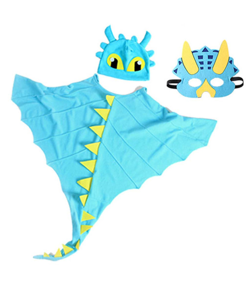 Jurassic Dinosaur Cape Mask Set Kids Toddler Halloween Costume 