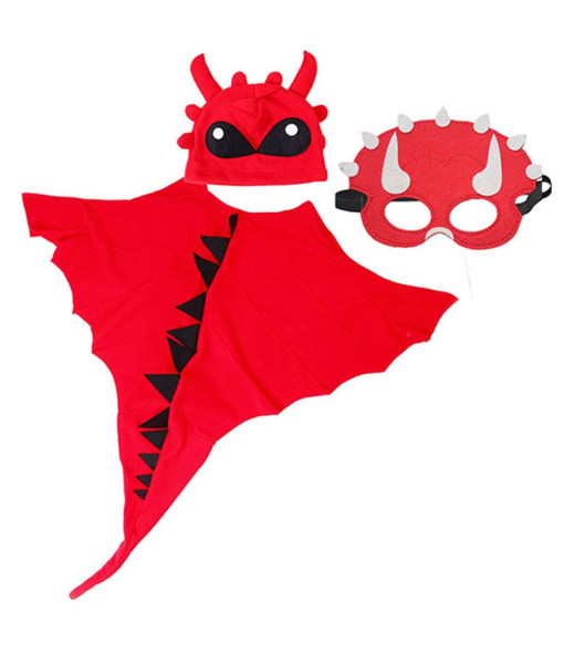 Jurassic Dinosaur Cape Mask Set Kids Toddler Halloween Costume 