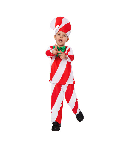 Kids Children Christmas Candy Cane Outfit Halloween Costume