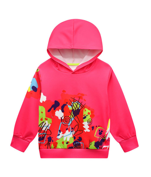 Kids Children Pink Printed Street Graffiti Hoodie Sportwear Casual Outfit 