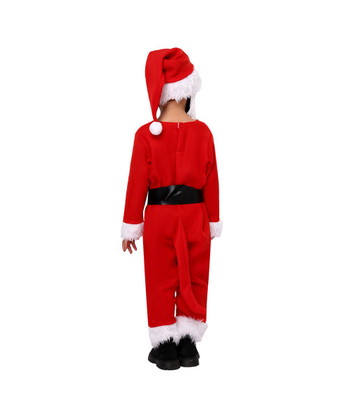 Kids Children Skeleton Mask Santa Claus Outfit Christmas Halloween Costume