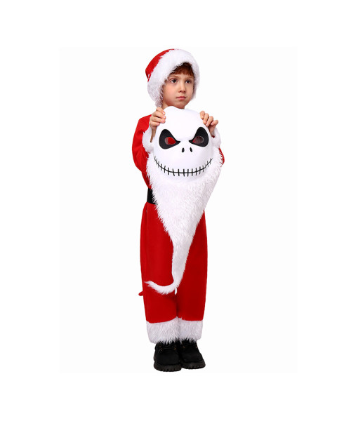 Kids Children Skeleton Mask Santa Claus Outfit Christmas Halloween Costume