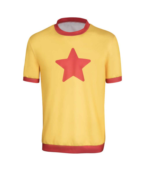 Men Yellow Red Star Shirt Casual Outfit