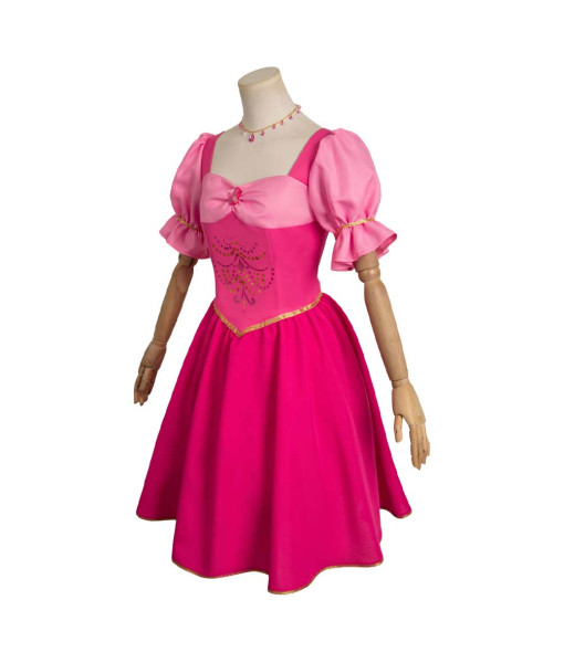 Women Pink Dress Fairy Princess Fantasy Halloween Stage Costume