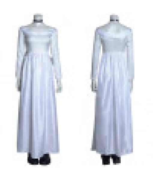 Women White Long Dress Outfit Horror Killer Bride Halloween Carnival Suit Costume