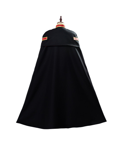 Adult Black Cloak Golden Stand Collar Halloween Costume