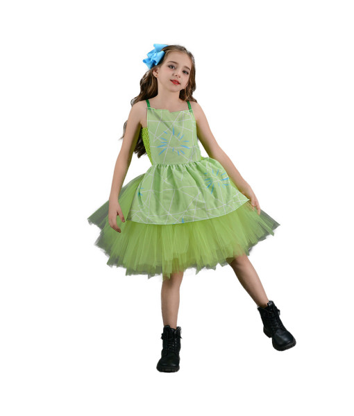 Princess Green Mesh Tutu Skirt Kids Halloween Costume