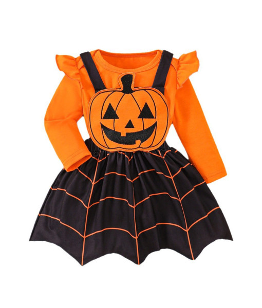 Kids Children Toddler Pumpkin Dress Halloween Costume
