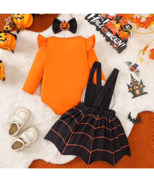 Kids Children Toddler Pumpkin Dress Halloween Costume